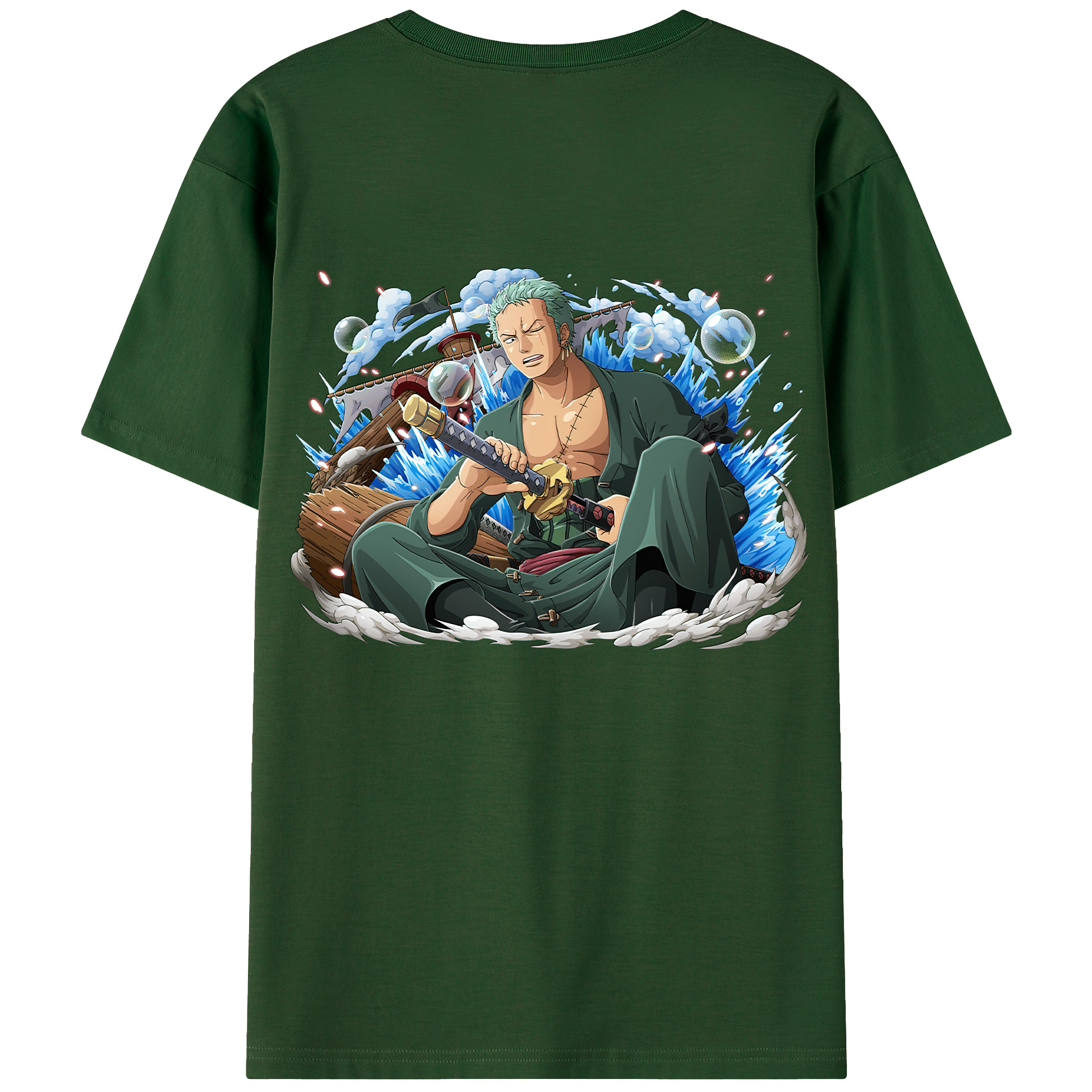ワンピース ロロノア・ゾロ ONE PIECE Roronoa Zoro 綿100％半袖Tシャツ（背面プリント）